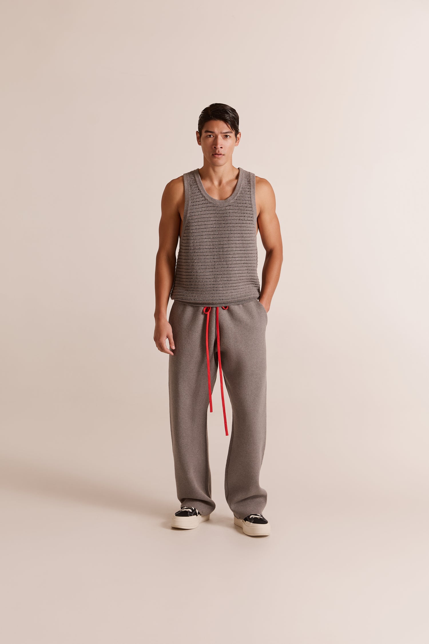 Stylish Grey Tank Top with Pants