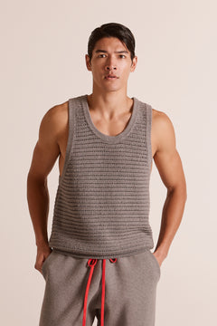 Casual Grey Tank Top and Pants