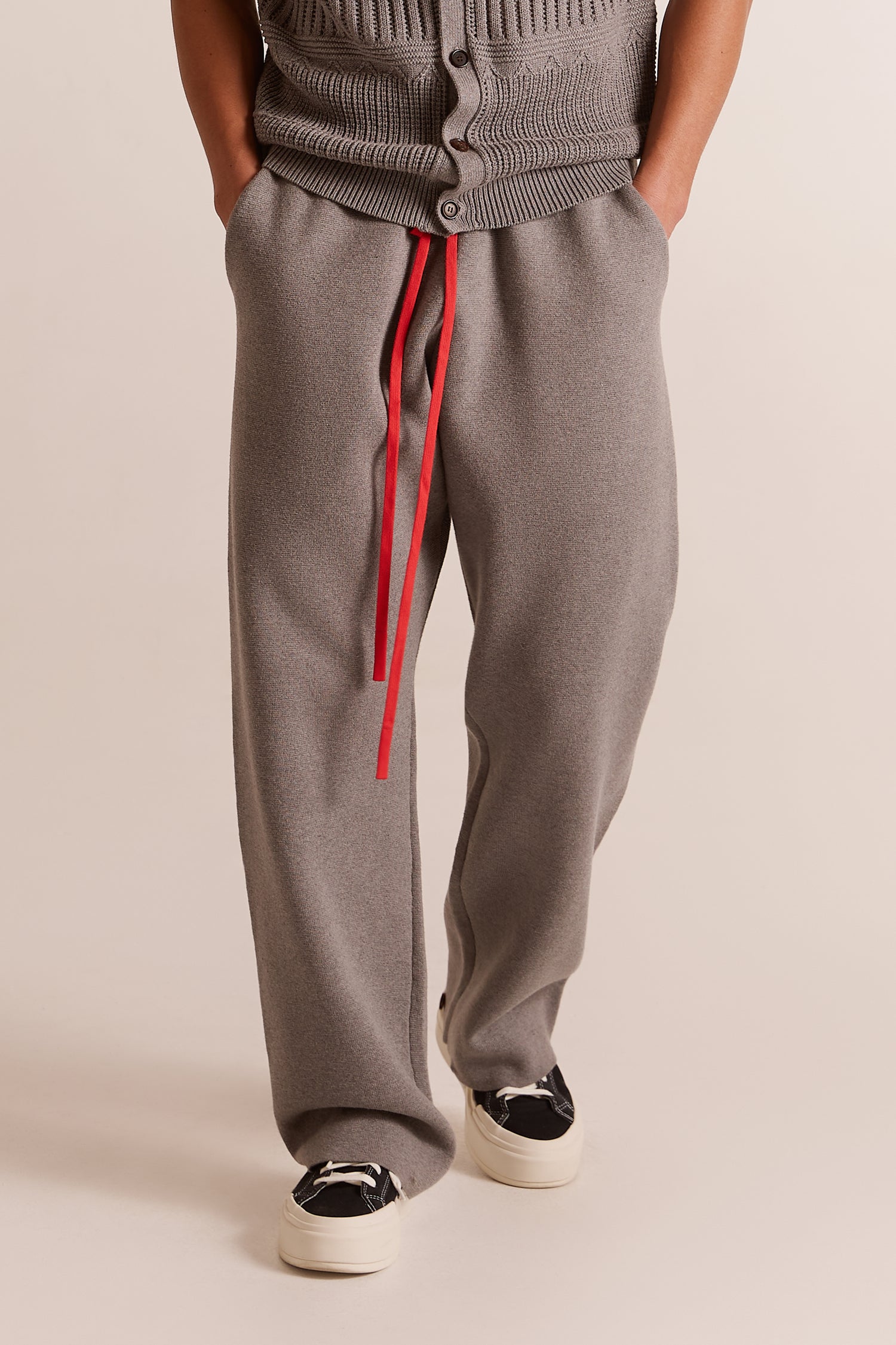 Men’s Grey Polo and Drawstring Pants
