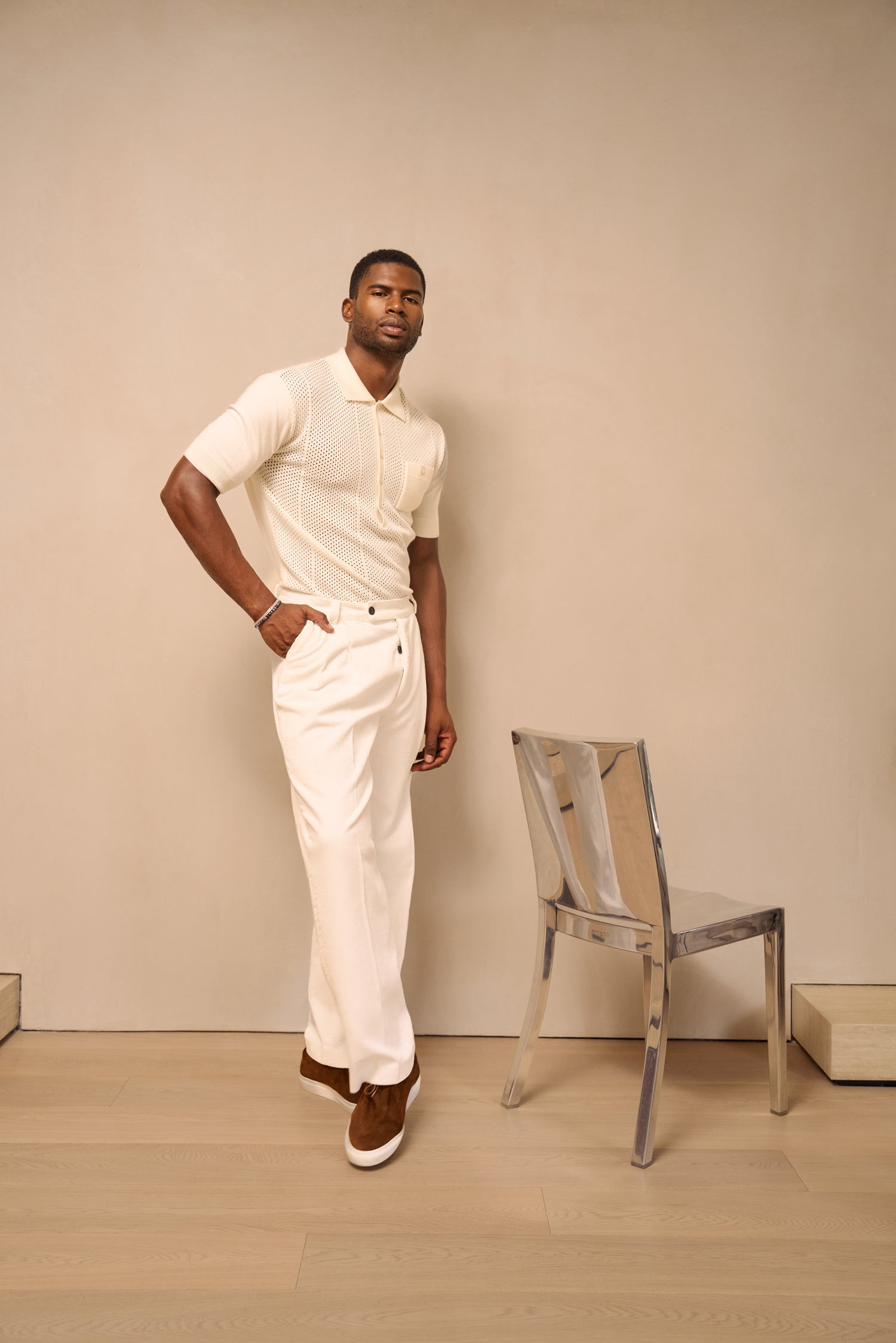 Montecito Crochet Polo - Short Sleeve