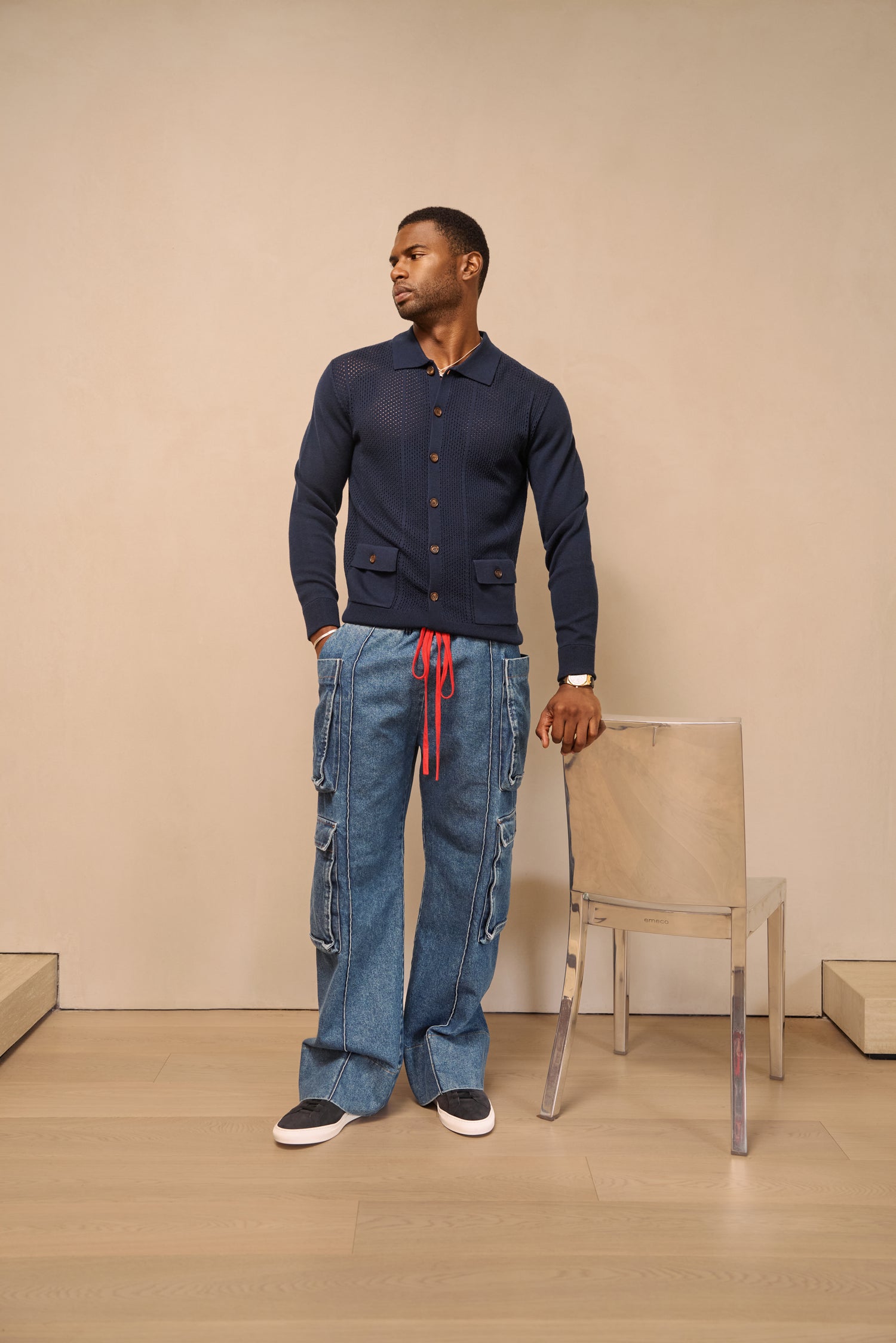 Montecito Crochet Polo - Long Sleeve