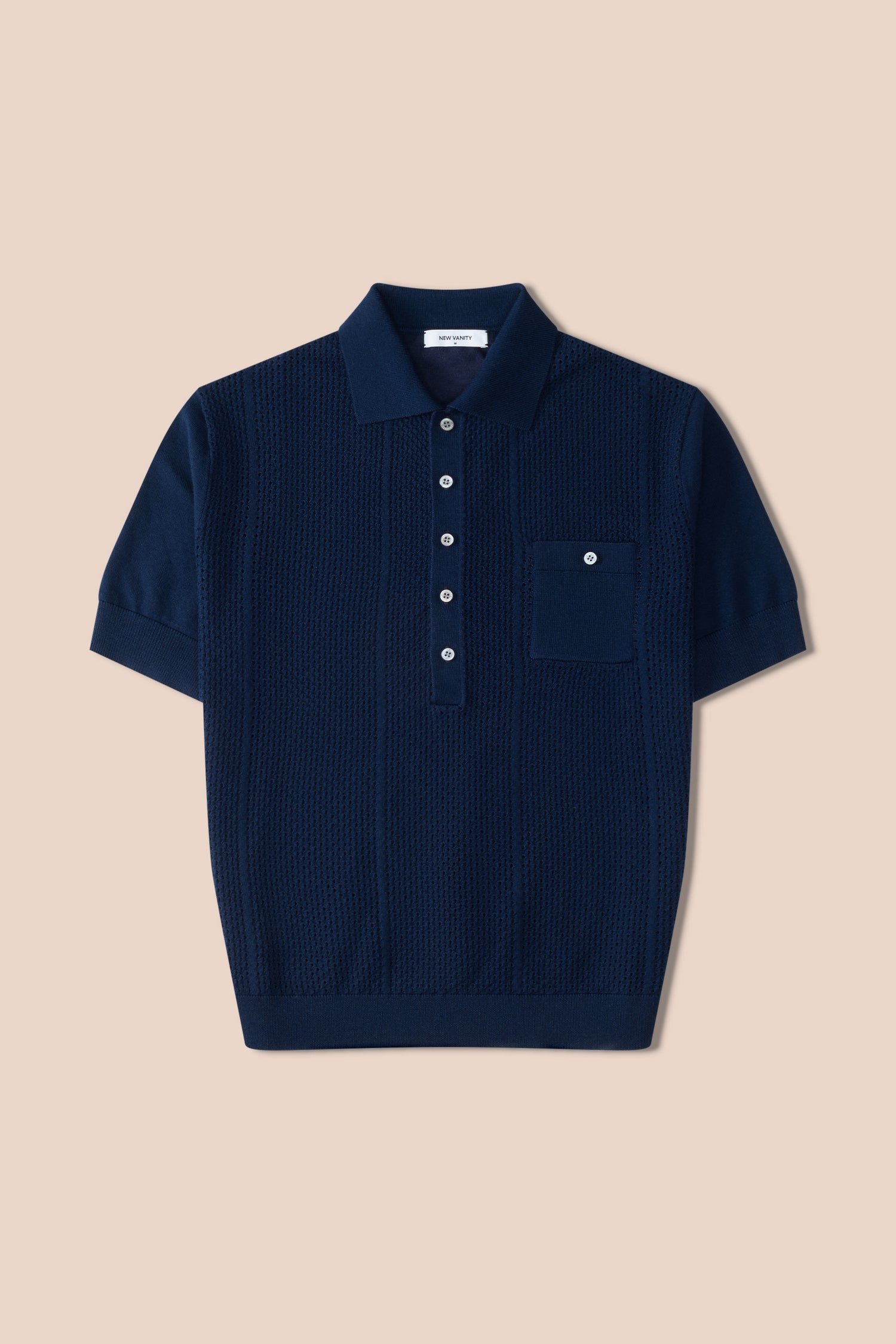 Navy Polo Shirt with Short Sleeves