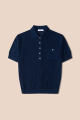 Navy Polo Shirt with Short Sleeves