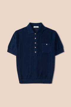 Navy Polo Shirt with Short Sleeves
