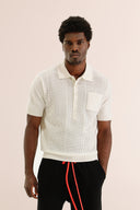 Montecito Crochet Knit Polo Shirt