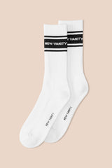 New Vanity Contrast Striped Logo Socks