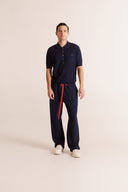 Montecito Crochet Knit Polo Shirt