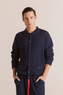 Montecito Crochet Knit Long Sleeve Polo Shirt