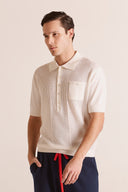 Montecito Crochet Knit Polo Shirt